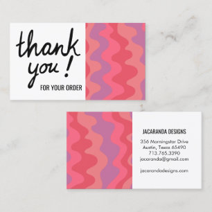 Cartão De Visita Listras onduladas Obrigado pelo Compro do seu pedi
