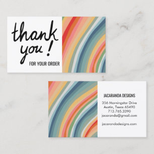 Cartão De Visita Listras onduladas Obrigado pelo Compro do seu pedi