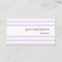 Cartão De Visita Listras Pastel Chic Lavanda Leve Simples Minimalis