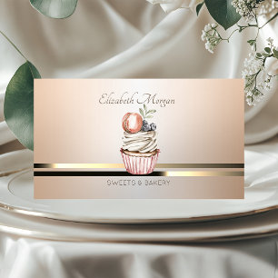 Cartão De Visita Listras Profissionais Elegantes,Cupcake
