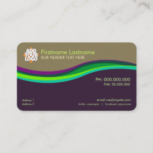 Cartão de Visita Listras Roxo Verde