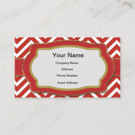 Cartão De Visita Listras vermelhas de Chevron