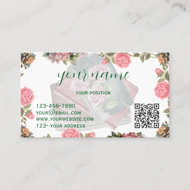 Cartão De Visita Literary Folded Business Card Design (Frente)