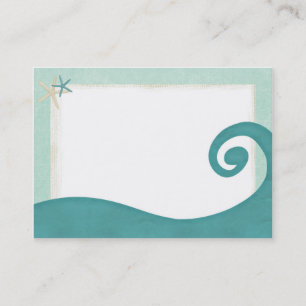 Cartão de visita litoral da estrela do mar da ond