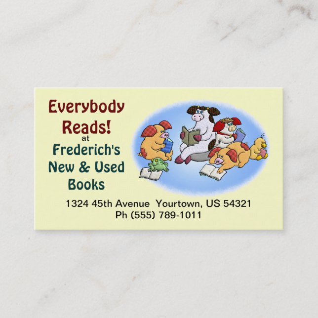 Cartão De Visita Livraria ou biblioteca (Frente)