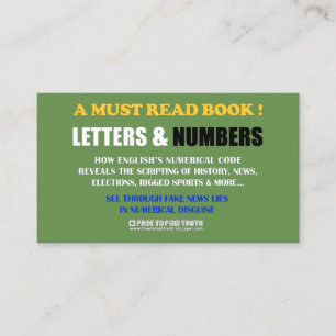 Cartão De Visita Livre para encontrar a verdade/letras & os número