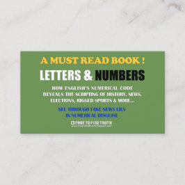Cartão De Visita Livre para encontrar a verdade/letras & os números