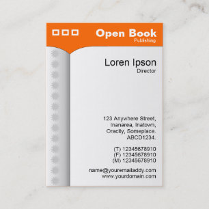 Cartão De Visita Livro Aberto (Vertical) - Laranja F6600