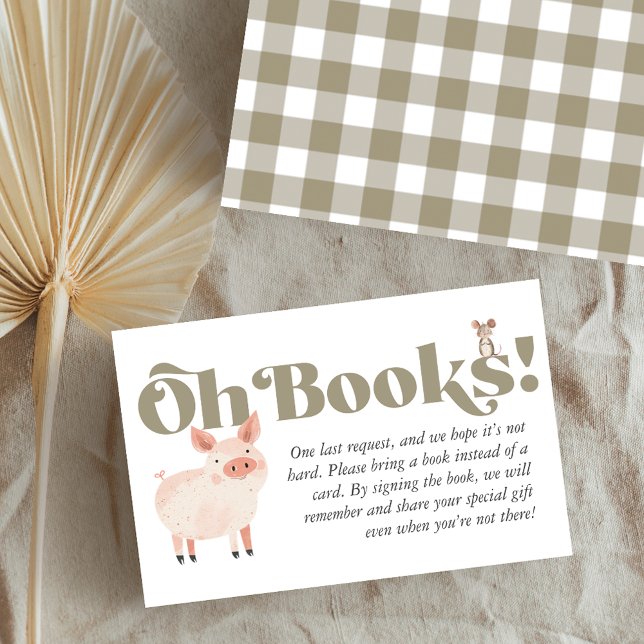 Cartão De Visita Livros de Animais de Criação de Bebês Cachinhos pa (Cute Baby Farm Animals Books for Baby Enclosure Business Card)