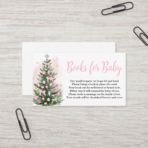 Cartão De Visita Livros de Chá de fraldas de Natal rosa para o bebê