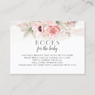 Cartão De Visita Livros De Flores Rosa Para O Pedido De Bebê