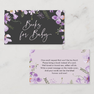Cartão De Visita Livros de Jardinagem Floral Roxos Únicos para Cart