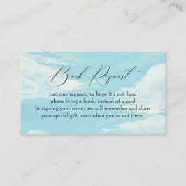 Cartão De Visita Livros de Solicitação de Livro para Nuvem Azul Beb