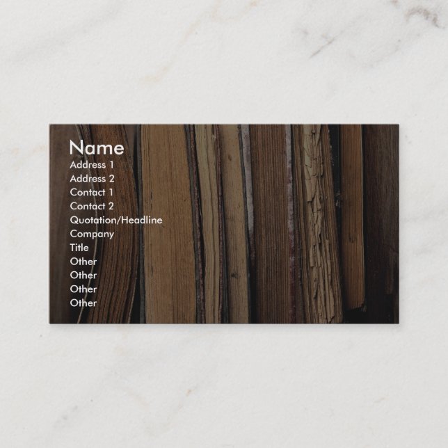 Cartão De Visita Livros velhos (Frente)