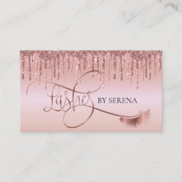 Cartão De Visita Lixiviando Douradas Lashes Bela Lash Rapariga