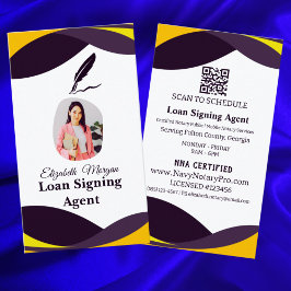 Cartão De Visita Loan Signing Agent Business Card with QR Code 