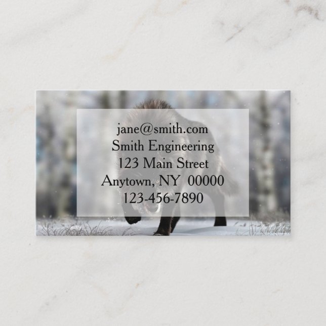 Cartão De Visita Lobo negro zangado (Frente)