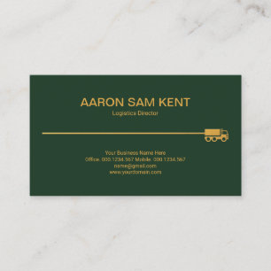 Cartão De Visita Logística de Rota de Caminhão RetroDourada Minim