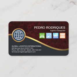 Cartão De Visita Logística Dourada do Caminho de Ferro do Mar Aéreo
