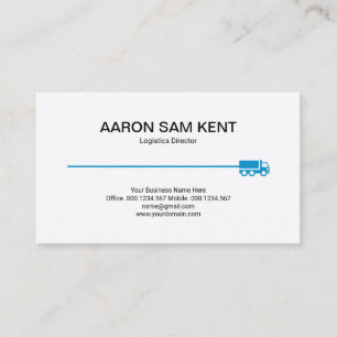 Cartão De Visita Logística mínima da linha de caminhão azul retr