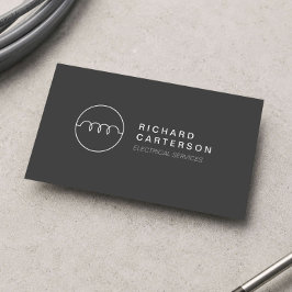 Cartão De Visita LOGO DE ELETRICISTA MODERNO em DK GRAY II