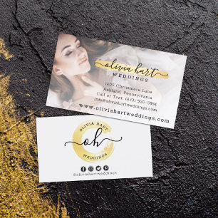 Cartão De Visita Logo de Foto Personalizado com Efeito de Pintura M