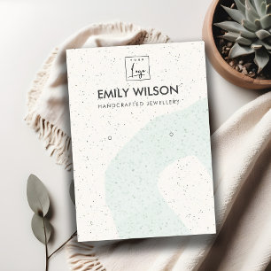 CARTÃO DE VISITA LOGOTIPO ABSTRATO AQUA BLUE CERAMIC EARRING
