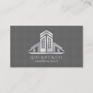 Cartão De Visita Logotipo Abstrato de Imóveis   Fibra de Carbono Ci