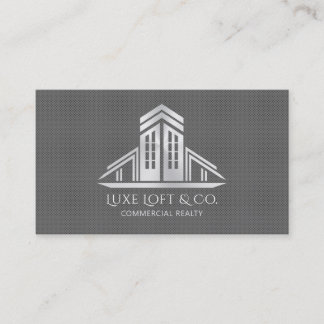 Cartão De Visita Logotipo Abstrato de Imóveis | Fibra de Carbono Ci