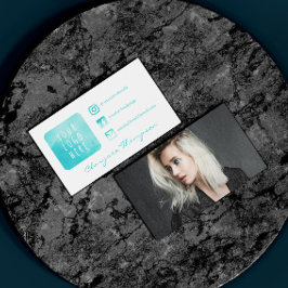 Cartão De Visita Logotipo Aqua Watercolor e mídia fotográfica para 