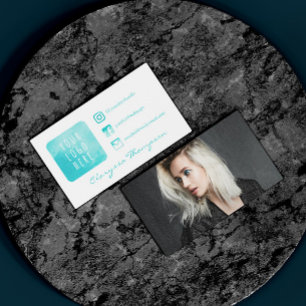 Cartão De Visita Logotipo Aqua Watercolor e mídia fotográfica para