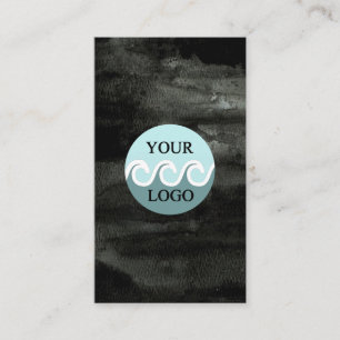 Cartão De Visita Logótipo aquarel preto personalizado moderno