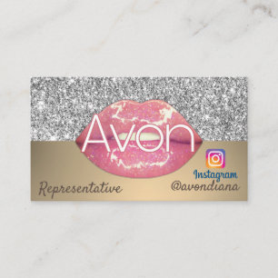 Cartão De Visita Logotipo Avon Instagram - ouro e estética pratead