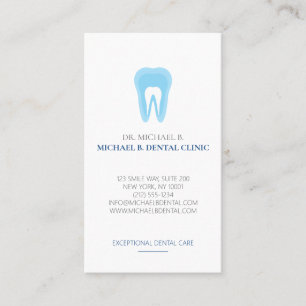 Cartão De Visita Logotipo Azul Branco Suave Dental Dentista Dentes
