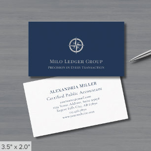 Cartão De Visita Logotipo azul de luxo