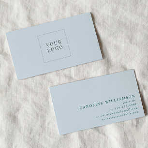 Cartão De Visita Logotipo Azul Minimalista Moderno Profissional