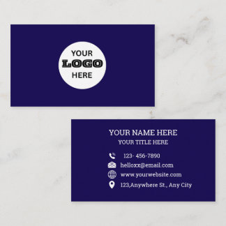 Cartão De Visita Logotipo Azul Profissional Personalizado Empresari