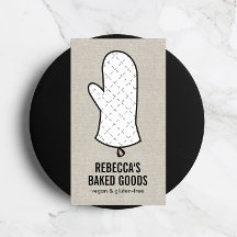 Logotipo Big Oven Mitt em Faux Linen para Bakery, 