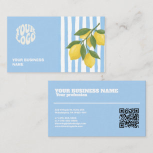 Cartão De Visita Logotipo Botânico Personalizado e Código QR de Lei