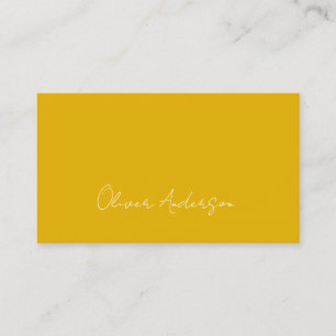 Cartão De Visita Logotipo branco mínimo moderno da mostarda amarela