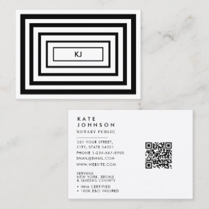 Cartão De Visita Logotipo branco preto do Agente de Assinatura Notá