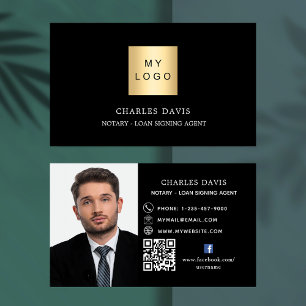 Cartão De Visita Logotipo branco preto Ícone do facebook de foto co