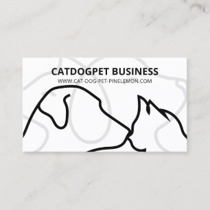 Cartão De Visita Logotipo branco preto Qr Logotipo Cães Pet Cats