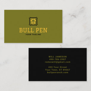 Cartão De Visita Logotipo Bull Pen Marca de Finanças ou Força