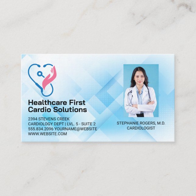 Cartão De Visita Logotipo Cardiológico | Medicina | Médico (Frente)