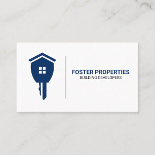 Cartão De Visita Logotipo chave do imóvel  Propriedade