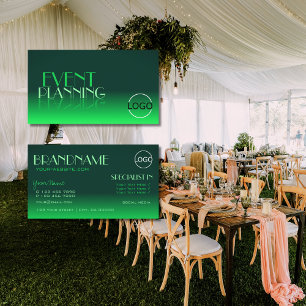 Cartão De Visita Logotipo Clássico do Espelho de Gradação Verde Mod