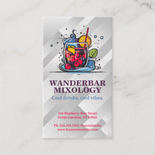 Cartão De Visita Logotipo Coctail Restaurante e Bar