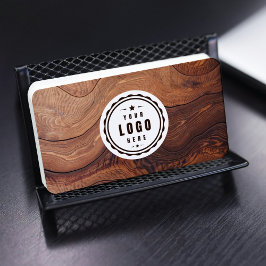 Cartão De Visita Logotipo Código QR Carpintaria Construção em Madei