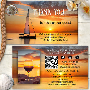 Cartão De Visita Logotipo Código QR Foto Obrigado Casa de Hóspedes